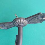 Antique brass wall light with art deco molded glass