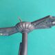 Antique brass wall light with art deco molded glass