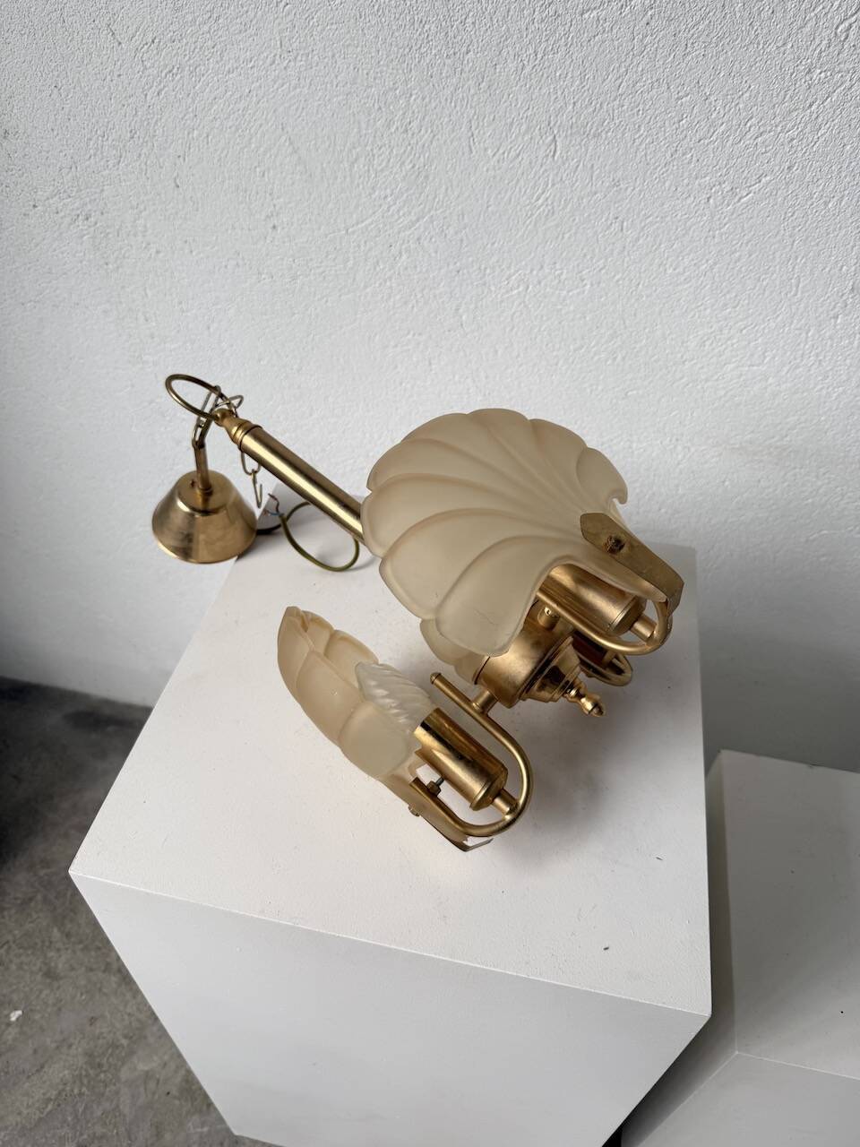 Shell and brass chandelier from the 70s