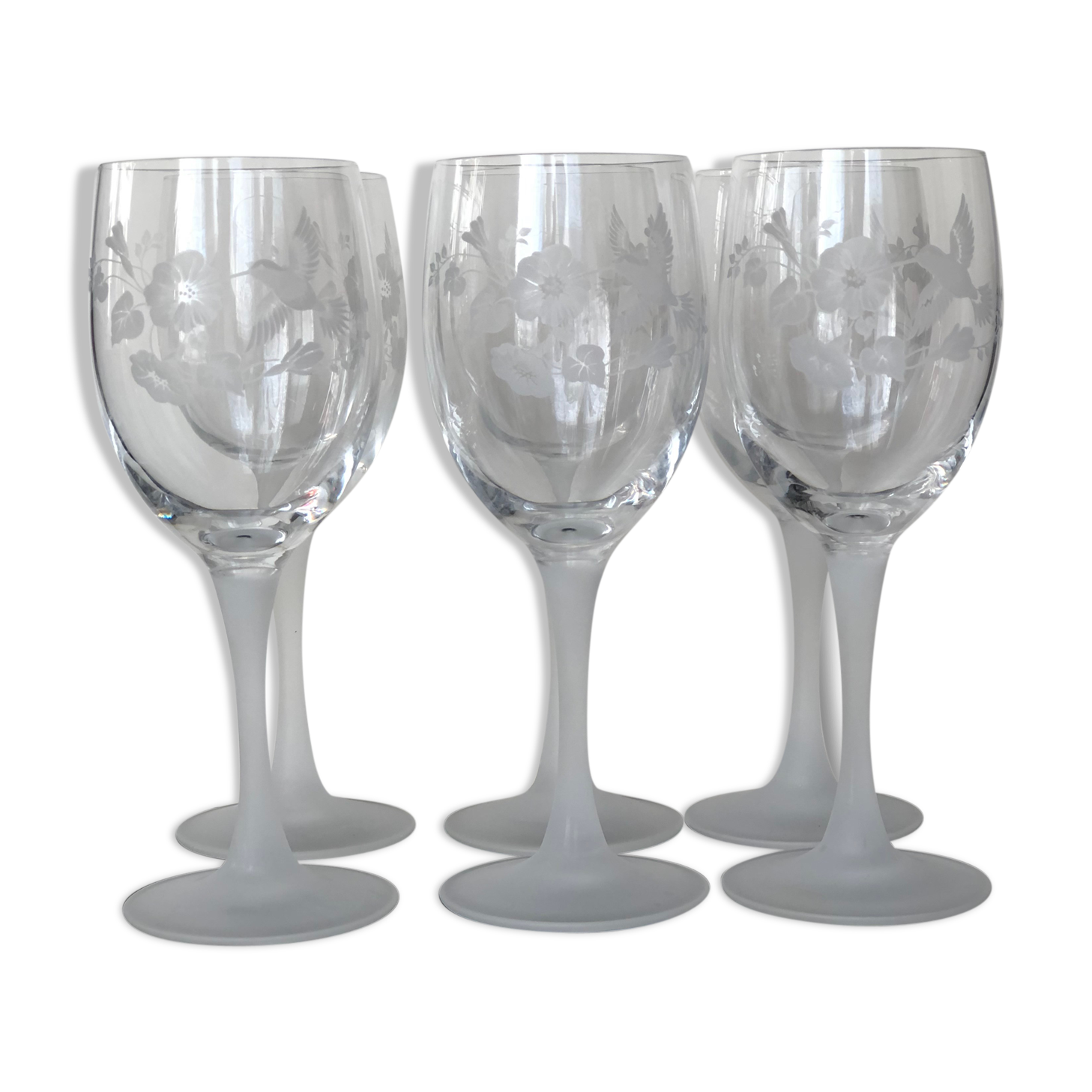 6 cut crystal wine glasses