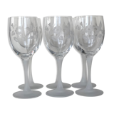 Set de 6 verres à vin en cristal taillé