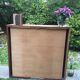 Low cupboard / curtain 1950 vintage blond oak buffet