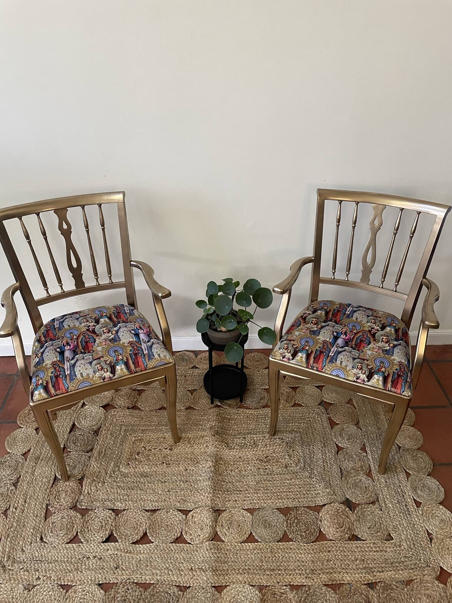 Golden Catholic armchair