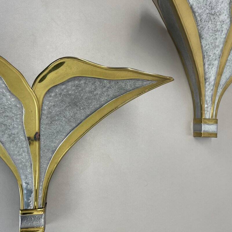 Appliques murales bicolores d'Henri Fernandez pour Honoré, France, années 1970, lot de 2