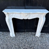 Louis XV style fireplace in Carrara marble, around 1900.