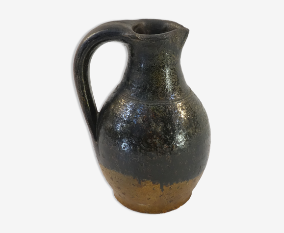 Ancienne cruche a eau pichet en terre cuite vernissé 18eme