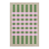 Tapis en jute à rayures roses et vertes 170x240cm