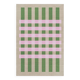 Tapis en jute à rayures roses et vertes 170x240cm