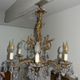 Golden bronze and crystal chandelier
