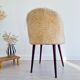 Chaise moumoute tonneau vintage pieds compas