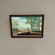 Mid-Century Oil on Panel “Water Canal” by He 84, Signed & Framed 33x23 cm