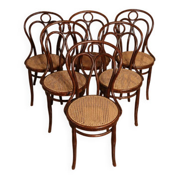 Set of x6 Hofmann bistro chairs, angel wing model.