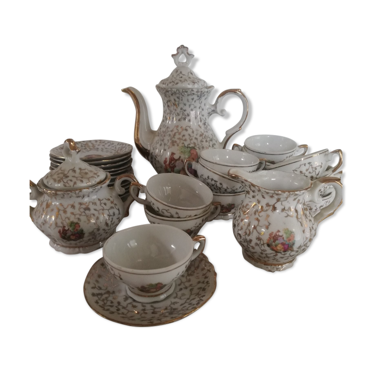 Service à Café Ancien En Porcelaine Italienne – PORCELLANA – Rare