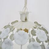 Suspension en métal blanc suspension florale. Années 70