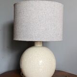 Pied de lampe boule en céramique craquelée art deco 1930