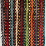 Old Turkish kilim runner 377x77 cm, shabby, vintage kelim red black 2492