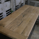 Military furniture metal console with wooden top and 6 drawers