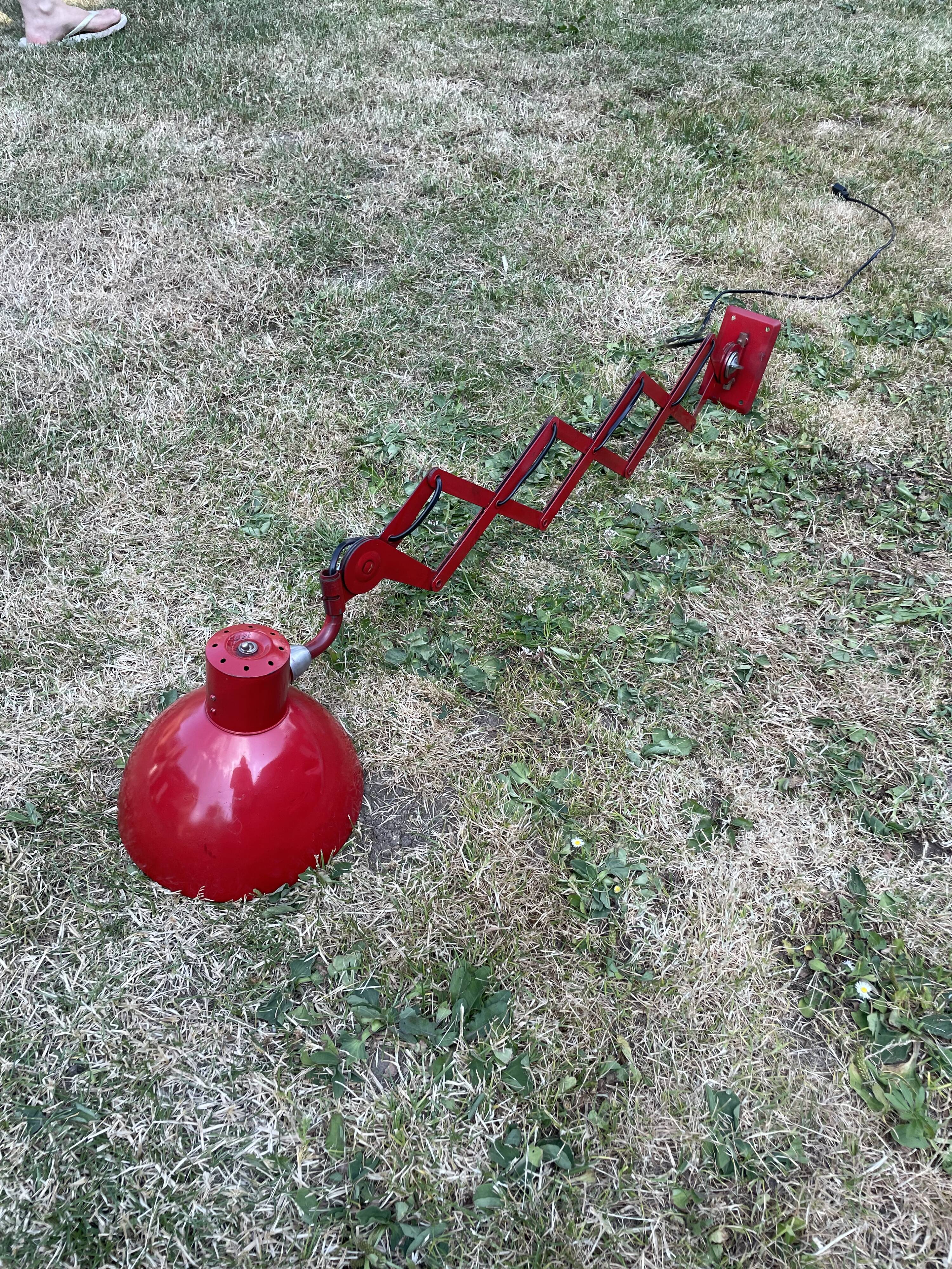 Vintage pantograph wall lamp 1950 red