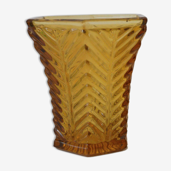 Vase in honey yellow glass