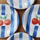 4 Vintage Italian Porcelain Dessert Plates - Cherry and Ras Pattern