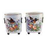Pair of porcelain bird vase from Limoges william guerin