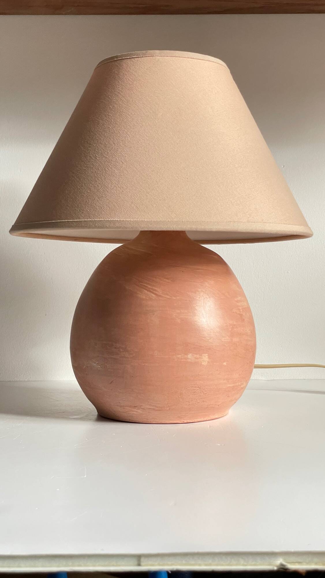 Vintage handmade terracotta lamp