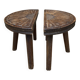 Paire de tabourets tripode demi lune