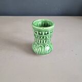 Small vintage green patterned vase