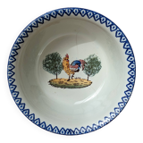 Ancien plat de service creux motif coq Saint Clément France