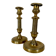 Pair of Louis XVI style candlesticks in chiseled and gilded bronze - XIXth century