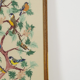 Vintage bird embroidered paint with wooden frame