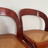 Set of 4 Baumann caned gondola chairs