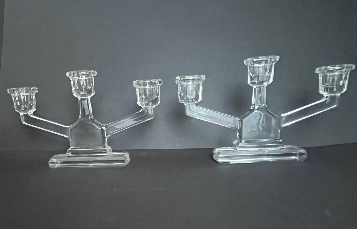 Pair of crystal candlesticks