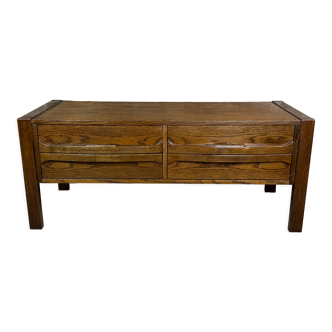 Enfilade basse danoise / meuble TV vintage en placage palissandre 1960