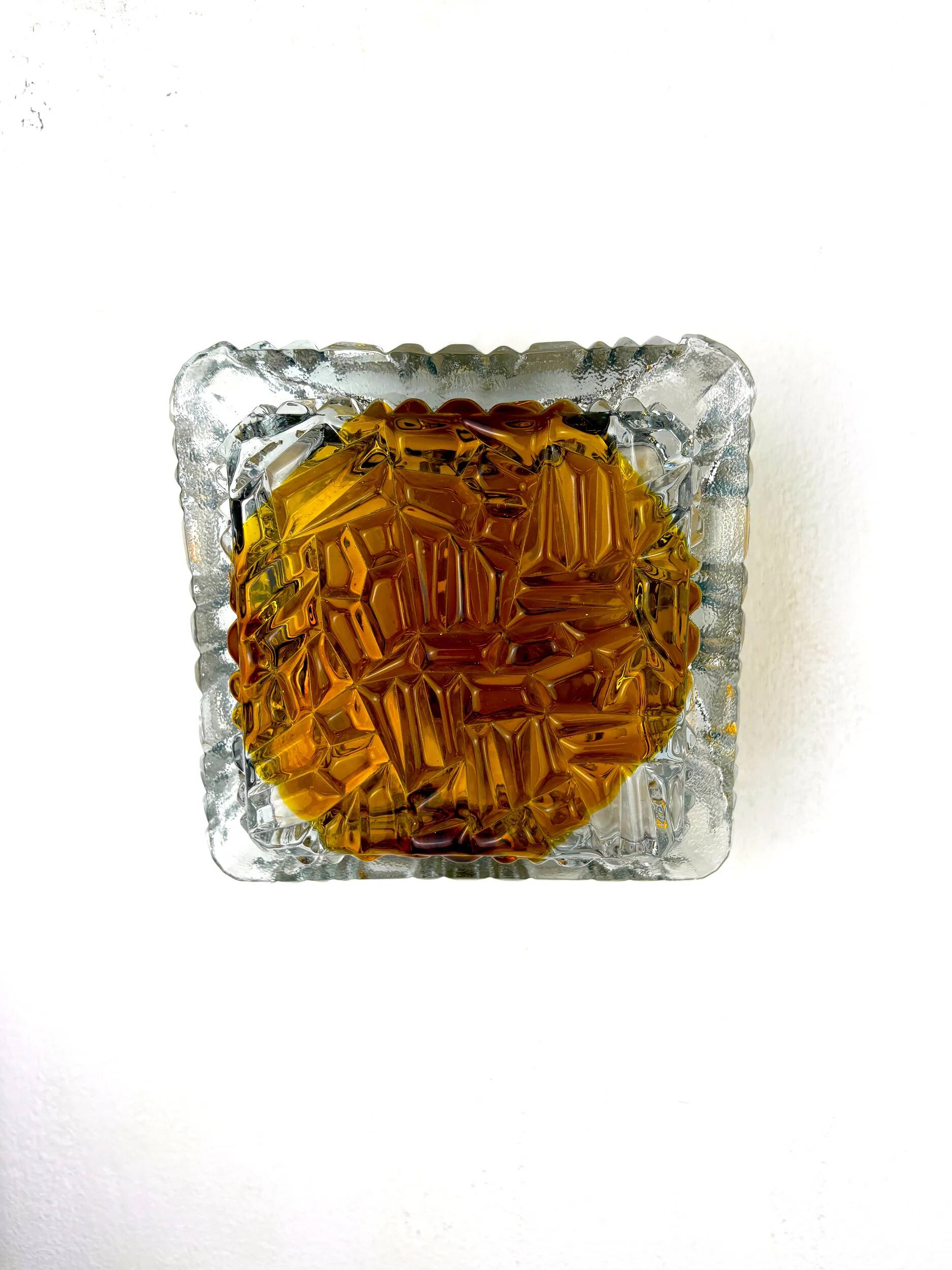 Murano Mazzega orange frosted glass sconce, Italy, 1970s