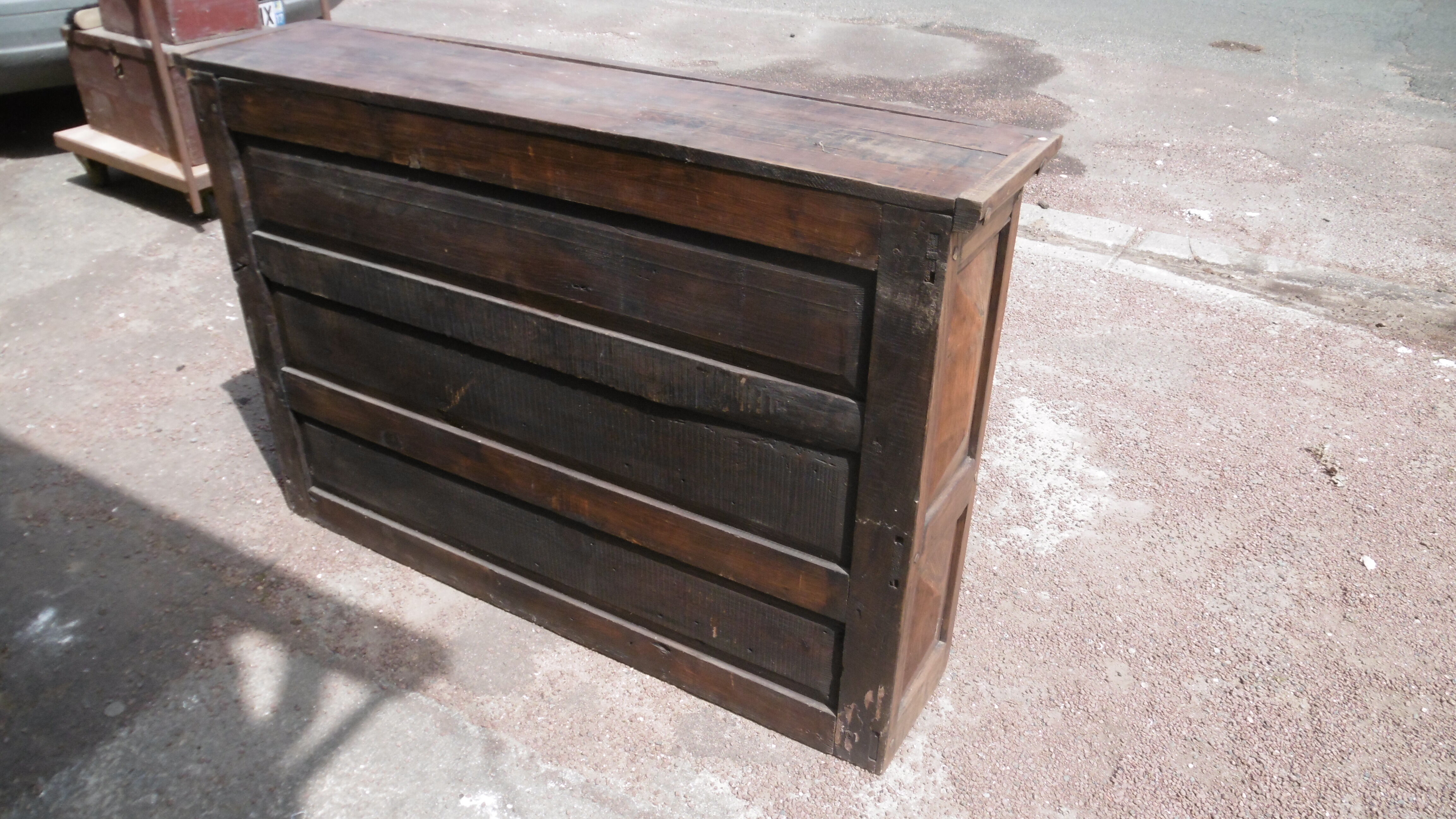 Top of solid wood rustic hutch