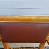 Fauteuil bridge art deco en skaï