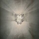 Set of 2 Austrian Ice Glass Wall Lamps by J.T. Kalmar