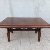 Brutalist art deco style oak table