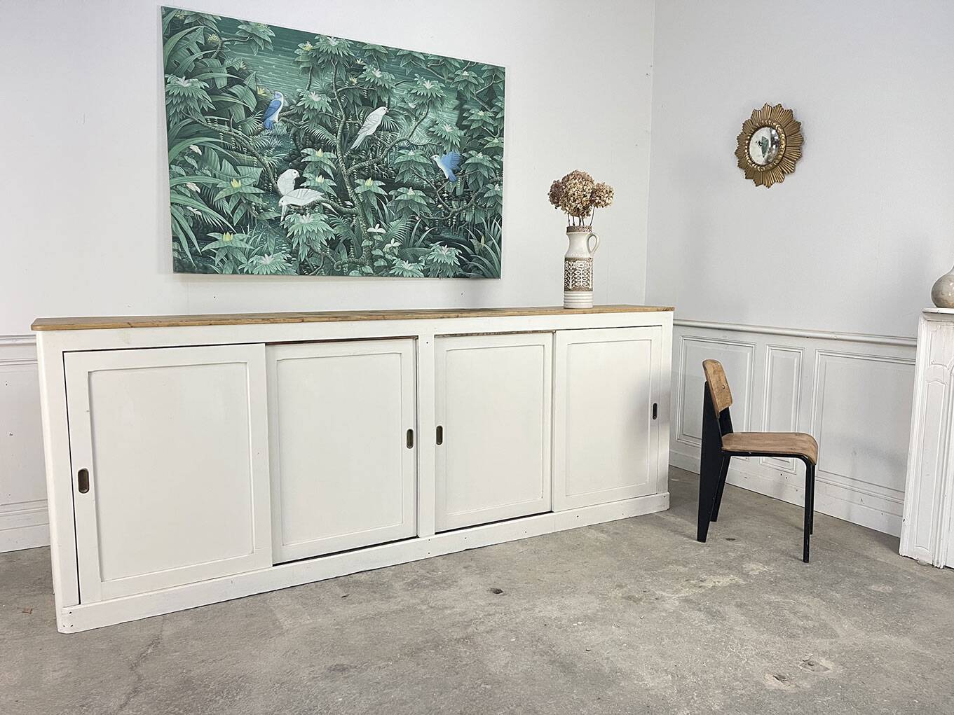 1950s oak countertop sideboard