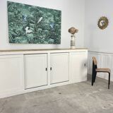 1950s oak countertop sideboard