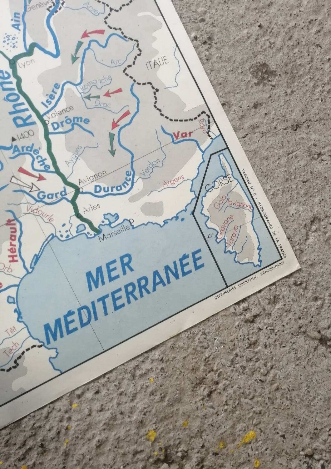 Carte scolaire vintage mdi FRANCE Méditerranée