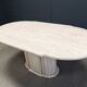 Vintage oval travertine dining table, 1970s