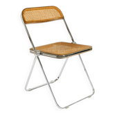 1970s Plia folding chair with Vienna cane by Giancarlo Piretti for Castelli