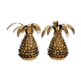 Ananas  wall light  paire  years 70" in gold metal
