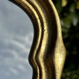 Vintage Golden Wood Carved Mirror in Louis XV Style