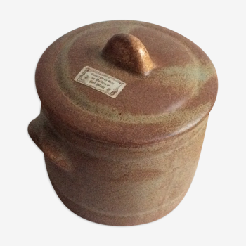 Pot with lid e-mail old sandstone of Vallauris - handmade