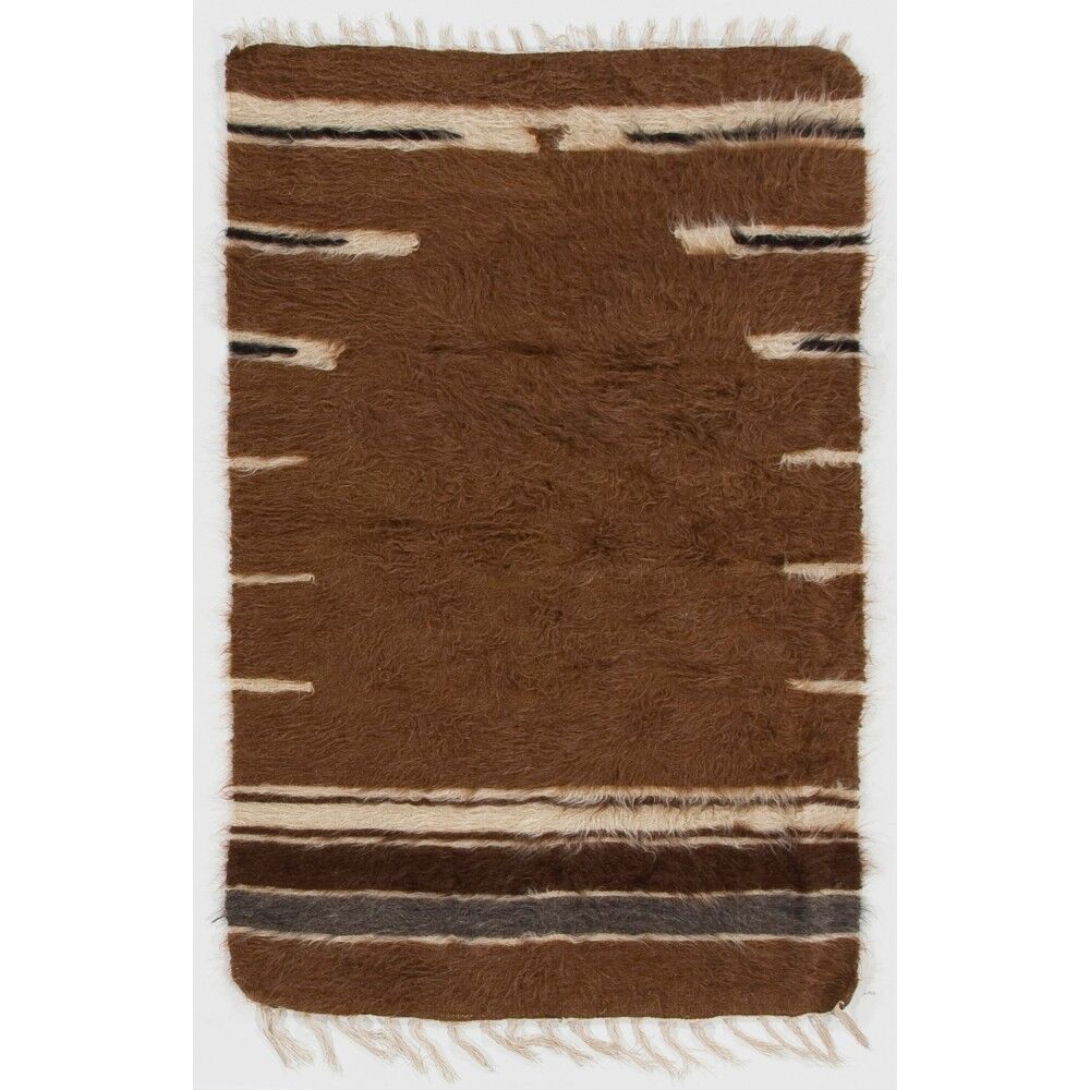 Vintage Mohair Wool Kilim Rug, Handwoven Blanket, Turkish Bed Cover