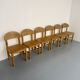 Set of 6 solid pine chairs in Scandinavian design by Reiner Daumiller.