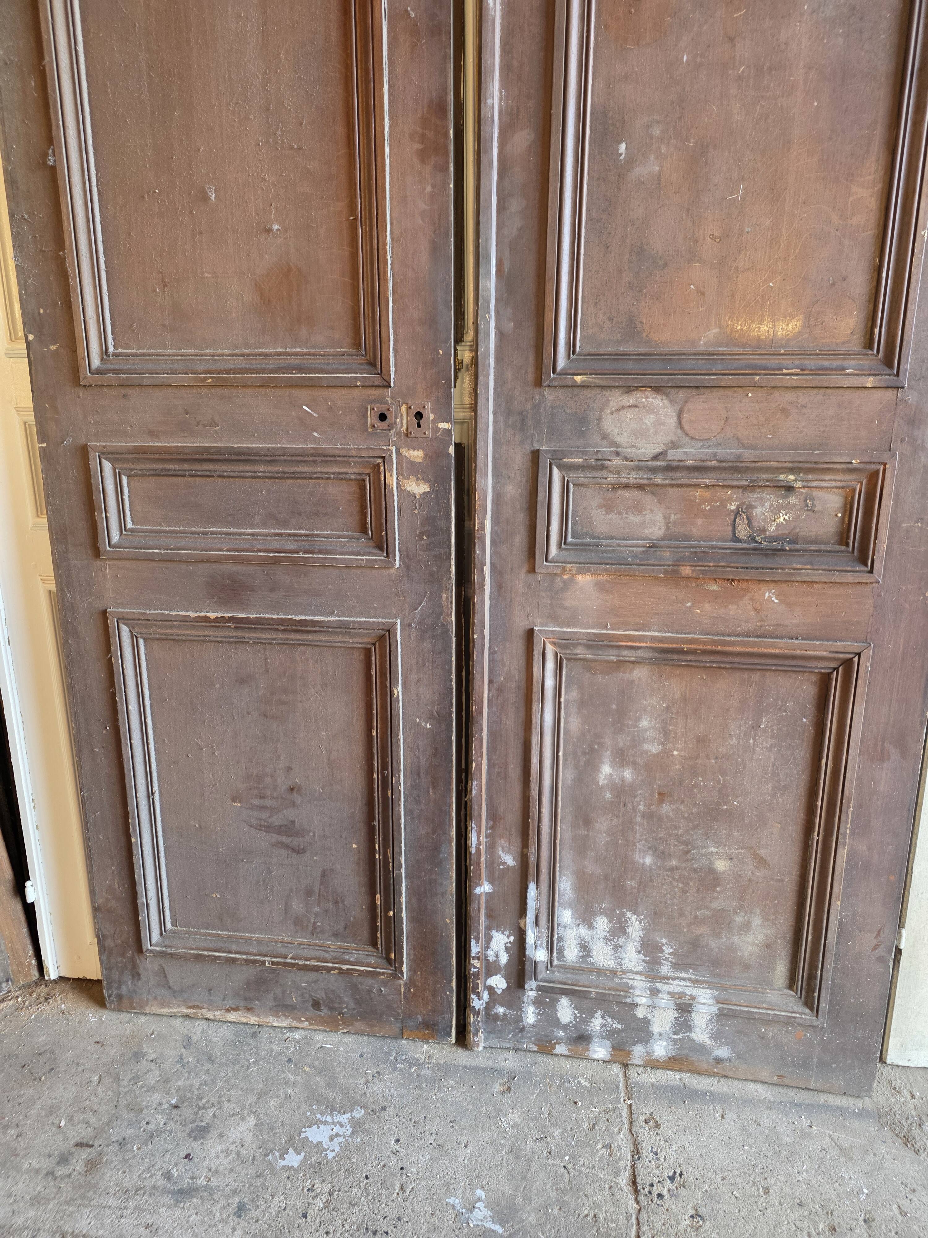 3 paires de portes de séparation du XIXème s.